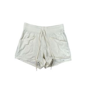 Calia Pull-On Cream Rayon Track Athletic Gym Shorts High Waist Drawstring S